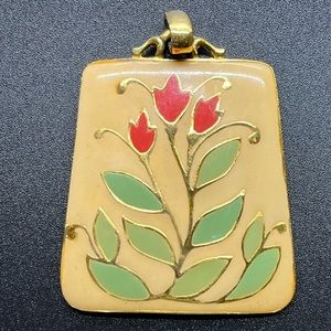 Vintage Floral Necklace Pendant Thailand